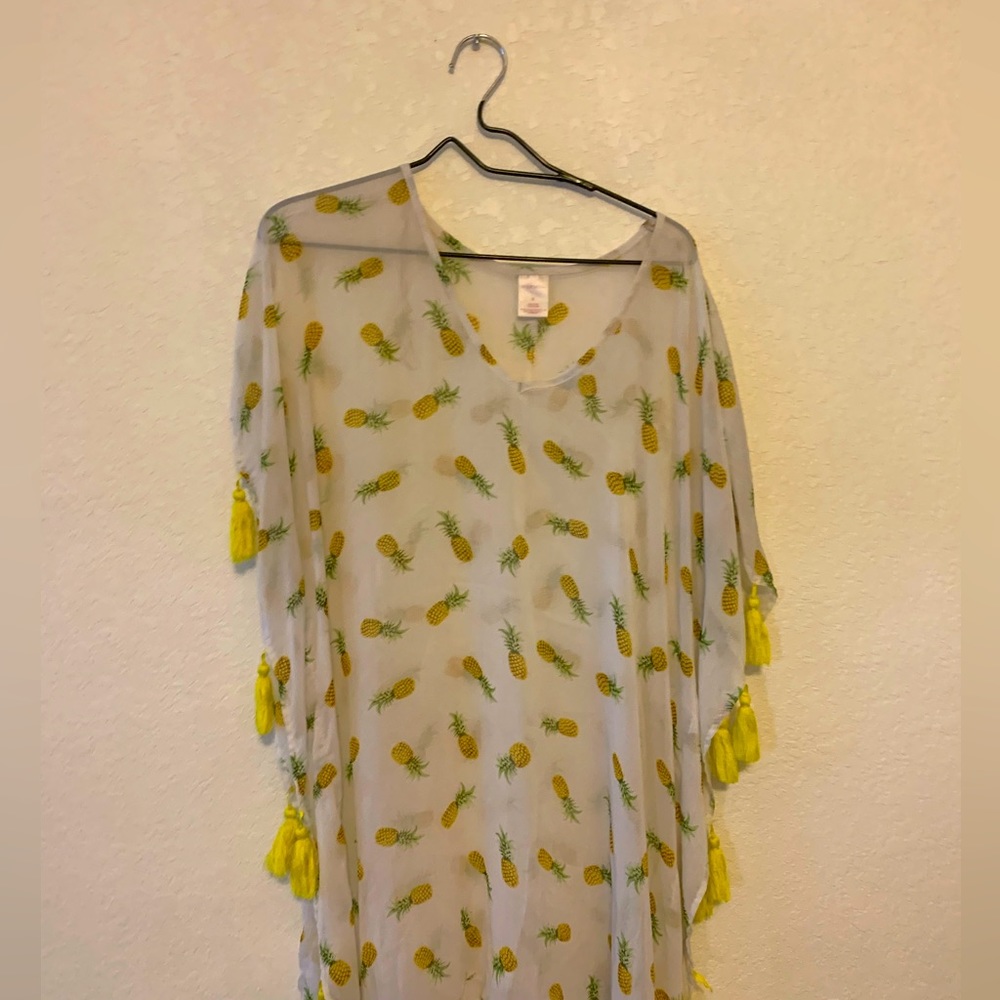 Xhilaration Cute Pineapple Sheer Swim Cover-up